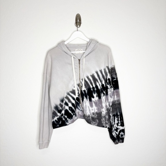 Electric & Rose Westside Zip Hoodie Tie Dye Grey Black White Size Small - Picture 2 of 7